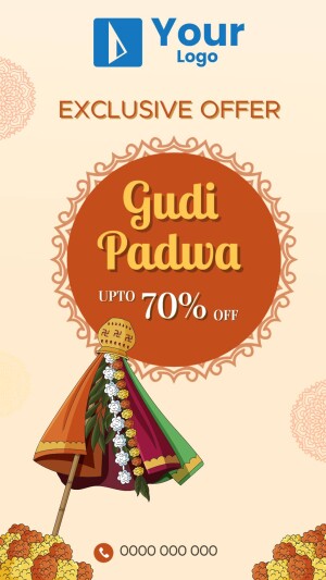 Gudi Padwa sale advertisement with up to 70% off