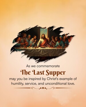 Image depicting The Last Supper with a brushstroke effect and inspirational text.