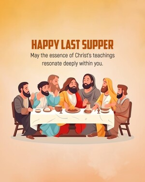 Illustration of the Last Supper with Jesus and his disciples
