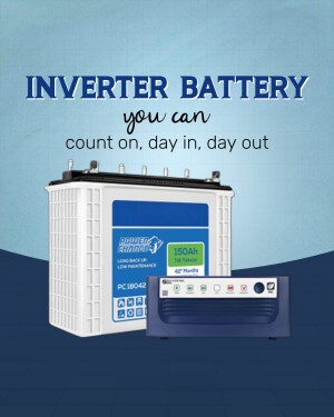 Image of an inverter battery with a power inverter unit.
