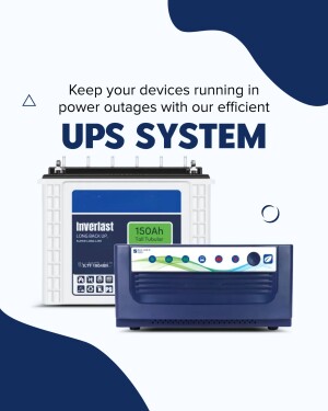 Image of an Invertlast UPS system with a battery, promoting power outage protection.