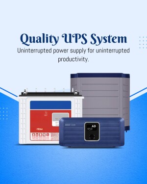 Image of various UPS systems with text 'Quality UPS System'
