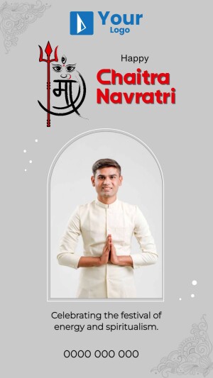 Chaitra Navratri greeting with a man in traditional attire