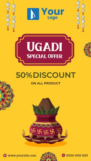 Ugadi festival offer with discount and traditional elements
