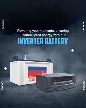 Inverter battery and power supply unit on a dark blue background