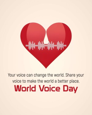 Red heart with sound wave graphic for World Voice Day