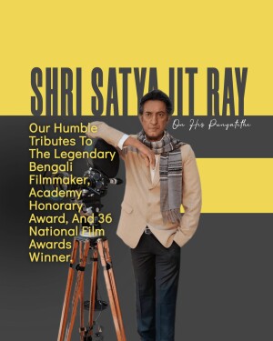 Portrait of Satyajit Ray, legendary Bengali filmmaker