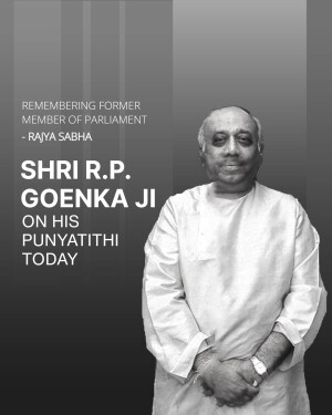 Portrait of Shri R.P. Goenka, former Member of Parliament, Rajya Sabha