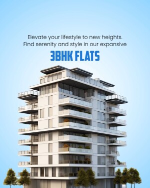 Modern high-rise apartment building with balconies