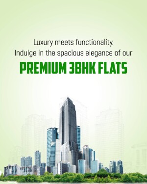 Image of modern skyscrapers promoting premium 3BHK flats