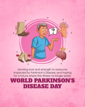 Illustration depicting symptoms of Parkinson's Disease with a message of hope.