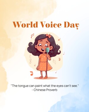 Illustration of a young girl singing into a microphone for World Voice Day