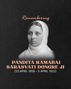 Portrait of Pandita Ramabai, a social reformer and educator