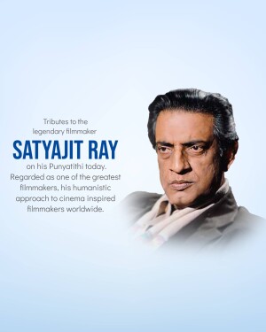 Portrait of Satyajit Ray, legendary Indian filmmaker