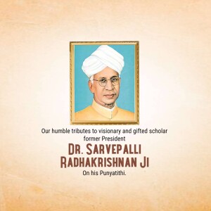 Dr. Sarvepalli Radhakrishnan Tribute Business Poster For LinkedIn