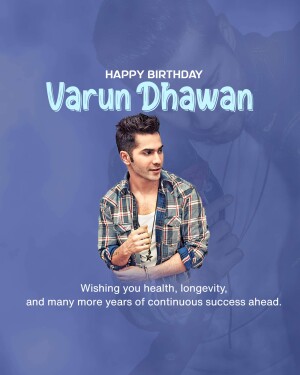 Birthday greeting for Varun Dhawan