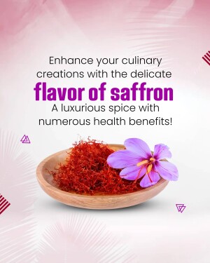 Close-up of saffron threads and flower in a wooden bowl