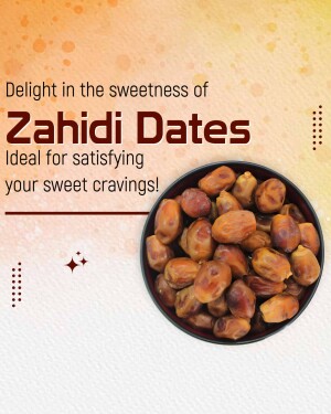 Close-up of Zahidi dates in a black bowl with a colorful abstract background.