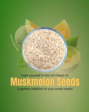 Close-up of muskmelon seeds in a bowl with muskmelon slices and leaves