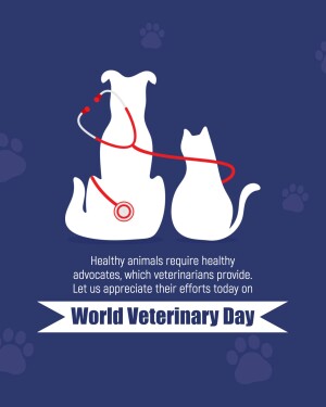 Illustration of a dog and cat with a stethoscope for World Veterinary Day