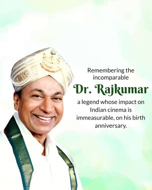 Portrait of Dr. Rajkumar, a renowned Indian actor and singer