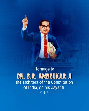 Portrait of Dr. B.R. Ambedkar with text honoring his birth anniversary.