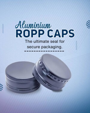 Close-up of aluminium ROPP caps for secure bottle sealing