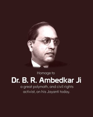 Portrait of Dr. B.R. Ambedkar with text honoring his legacy