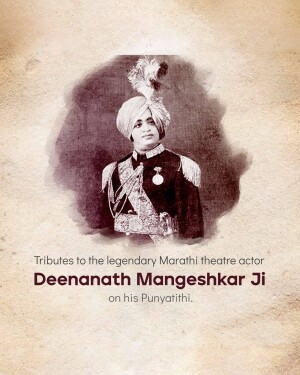 Portrait of Deenanath Mangeshkar Ji in traditional attire