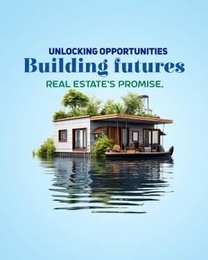 Modern house built on a floating platform surrounded by water, representing future real estate opportunities.