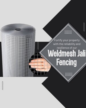 Close-up of welded mesh jali fencing with a hand reaching through, promoting property security.
