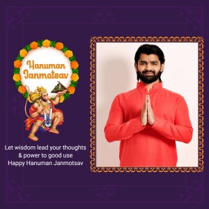 Image depicting Hanuman Janmotsav with a man in traditional attire.