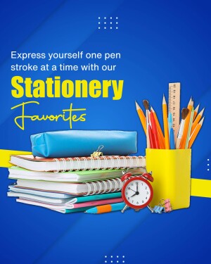 Colorful stationery set with pens, pencils, notebooks, and accessories.