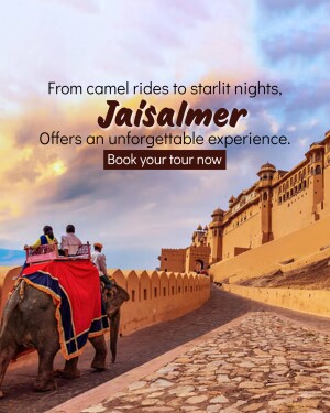 Camel ride in front of Jaisalmer Fort, Rajasthan, India