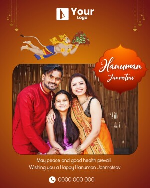 Family celebrating Hanuman Janmotsav