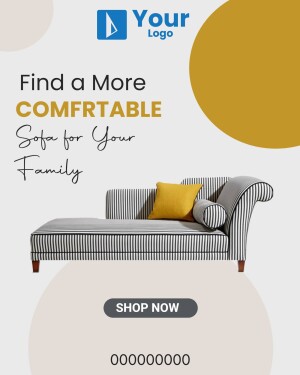Advertisement for a comfortable sofa with a call to action to shop now.