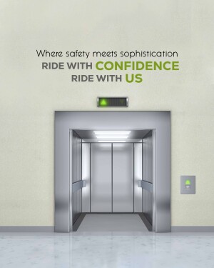 Modern elevator with illuminated buttons and safety features