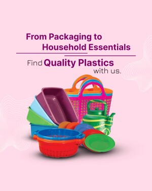 Assortment of colorful plastic containers and household items.