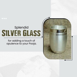 Silver glass for pooja rituals