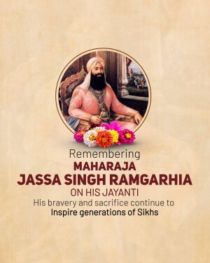 Maharaja Jassa Singh Ramgarhia Birth Anniversary marketing flyer