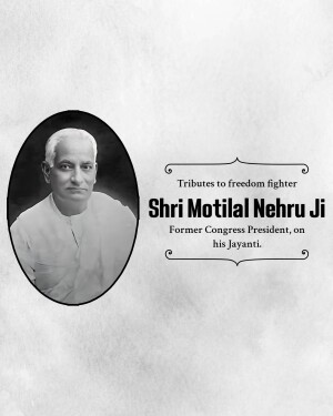 Portrait of Shri Motilal Nehru, former Congress President