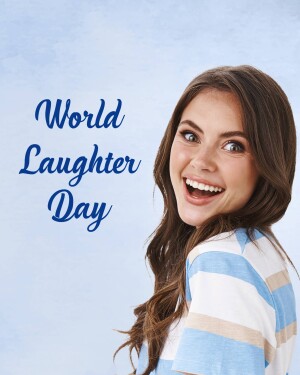 Woman smiling and celebrating World Laughter Day
