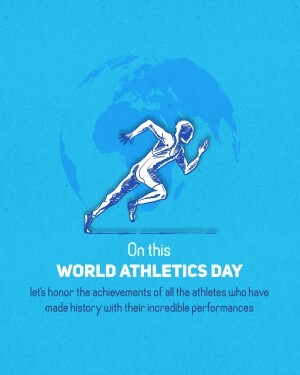 Illustration of a runner with a globe in the background, celebrating World Athletics Day.