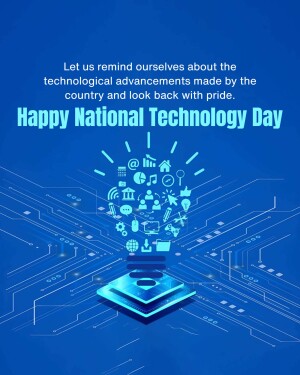 National Technology Day graphic with technology icons and a lightbulb