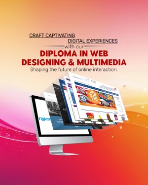 Advertisement for a Diploma in Web Designing & Multimedia course.
