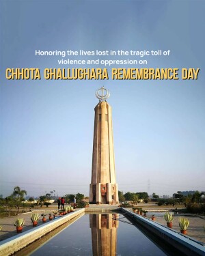 Monument commemorating the Chhota Ghallughara massacre in India