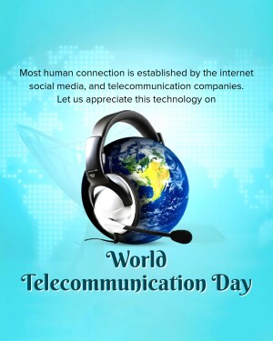 Image depicting headphones around the Earth, symbolizing global communication on World Telecommunication Day.