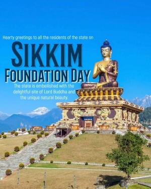 Buddha statue in Sikkim celebrating Foundation Day
