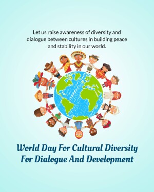 Children from diverse cultures holding hands around the Earth