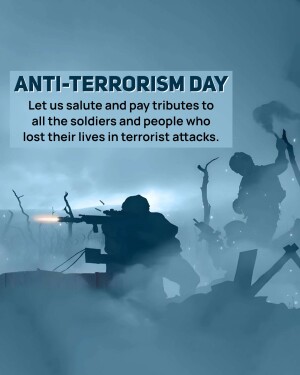 Silhouette of soldiers with text 'Anti-Terrorism Day'